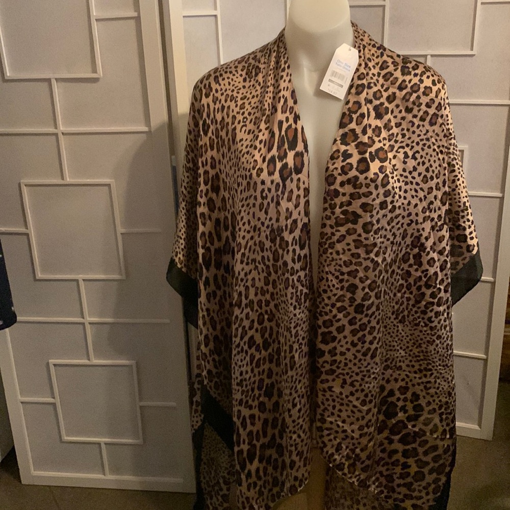 Leopard print kimono one size fits most